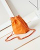 CHANEL 25 Early Spring Orange Canvas Garbage Bag AS3980 20x19x6cm