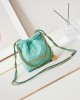 CHANEL 25 Early Spring Lake Green Canvas Garbage Bag AS3980 20x19x6cm