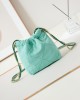 CHANEL 25 Early Spring Lake Green Canvas Garbage Bag AS3980 20x19x6cm