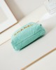 CHANEL 25 Early Spring Lake Green Canvas Garbage Bag AS3980 20x19x6cm