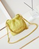 CHANEL 25 Early Spring Yellow Canvas Garbage Bag AS3980 20x19x6cm