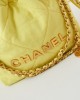 CHANEL 25 Early Spring Yellow Canvas Garbage Bag AS3980 20x19x6cm