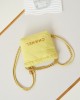 CHANEL 25 Early Spring Yellow Canvas Garbage Bag AS3980 20x19x6cm