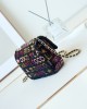 CHANEL 24c Favorite Rainbow Gradient Sequins CF Bag AS4561 14x21x8cm