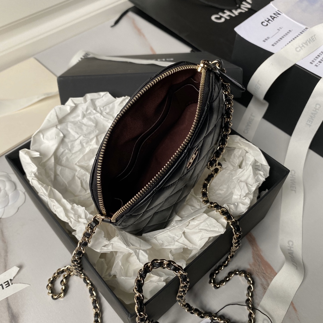 CHANEL 24s Sheepskin Shell Bag AP4000 11x16x2.5cm