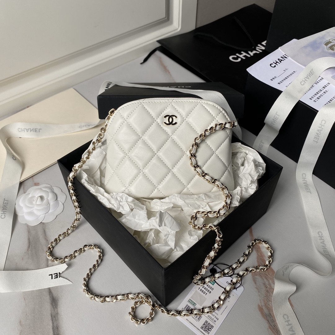 CHANEL 24s Sheepskin Shell Bag AP4000 11x16x2.5cm