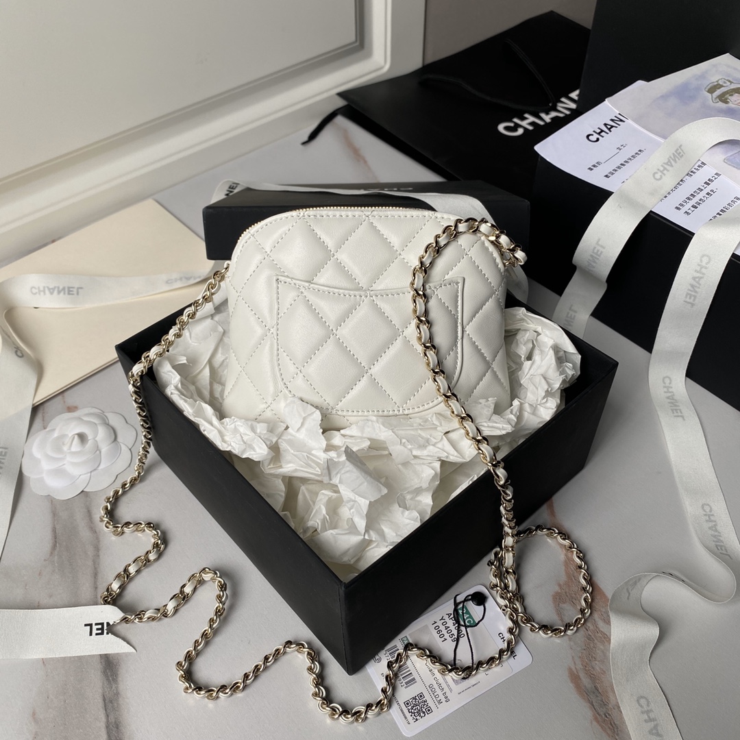 CHANEL 24s Sheepskin Shell Bag AP4000 11x16x2.5cm