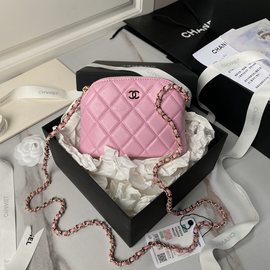 CHANEL 24s Sheepskin Shell Bag AP4000 11x16x2.5cm