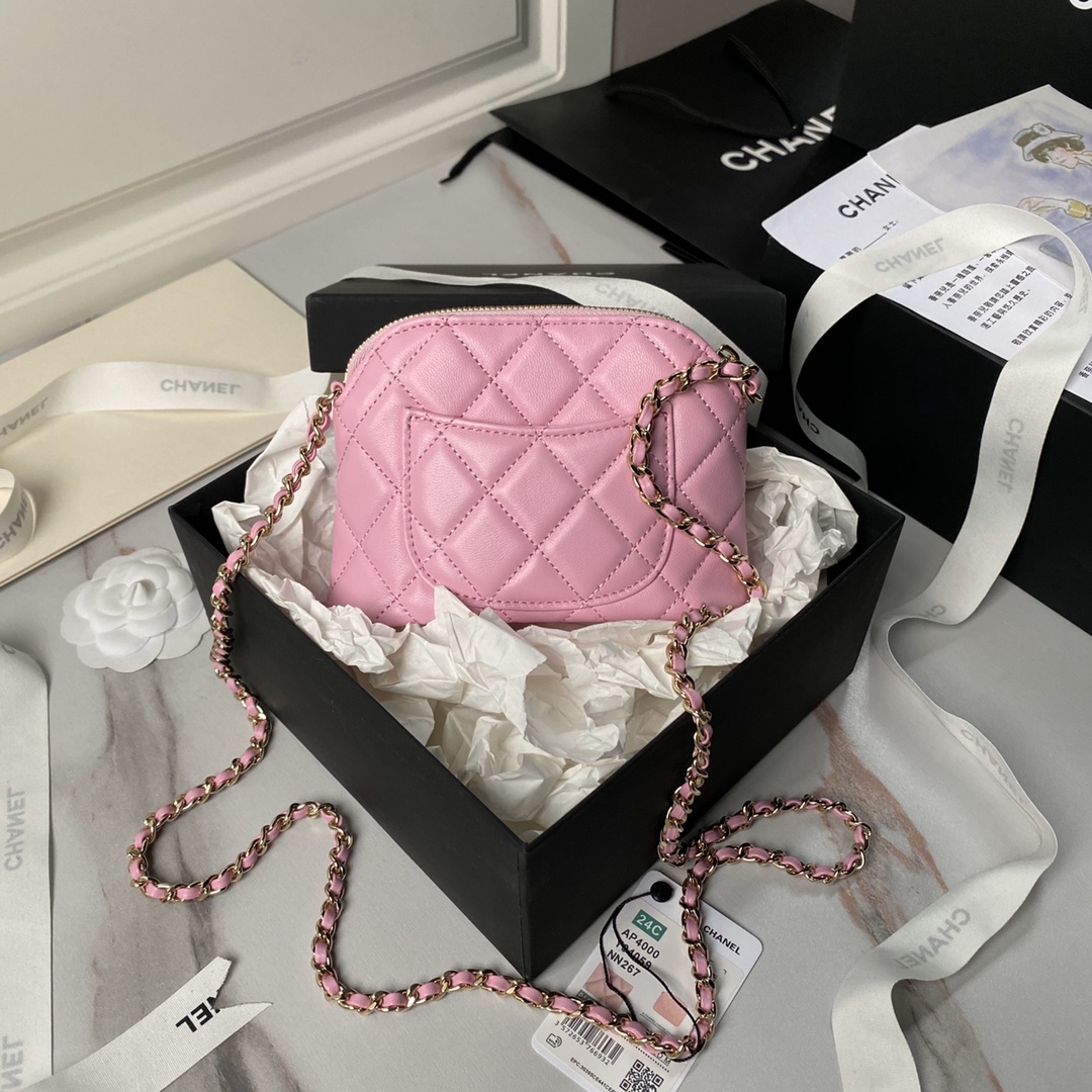 CHANEL 24s Sheepskin Shell Bag AP4000 11x16x2.5cm