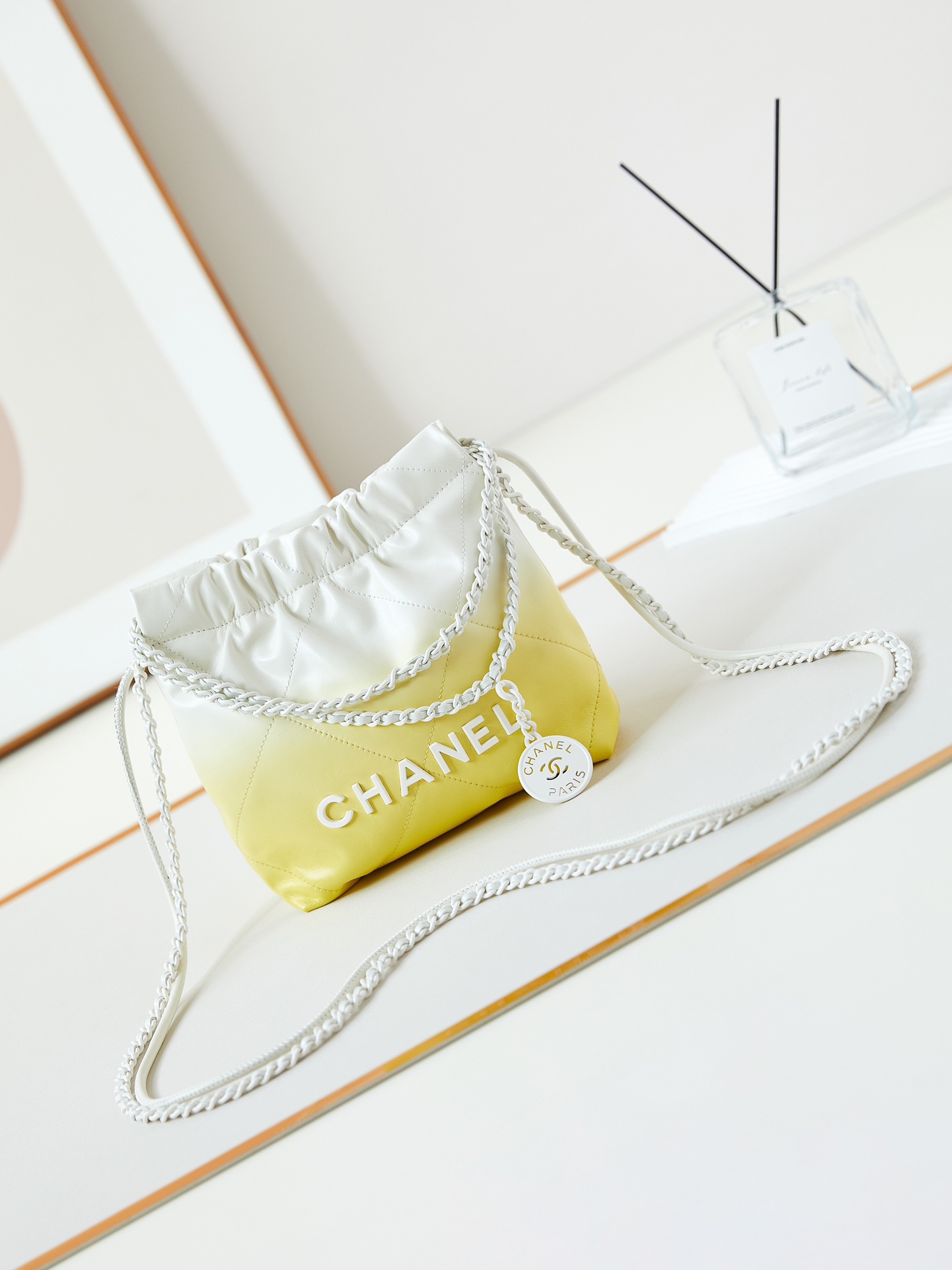 CHANEL 24S Gradient Yellow Mini 22 Bag AS3980 19x20x6cm