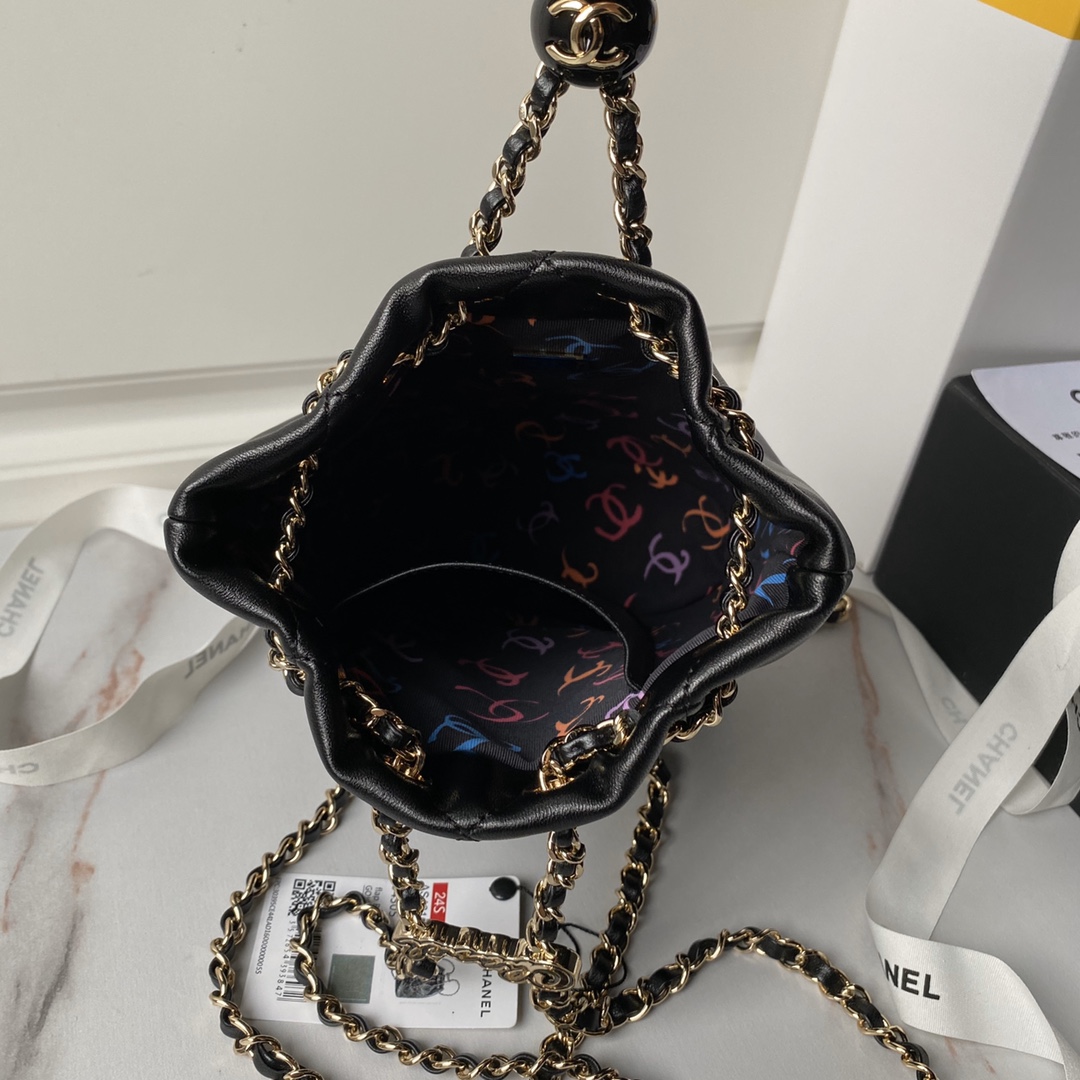 CHANEL 24S Colorful Gold Ball Model Bucket Bag AS4810 22x17x7.5cm