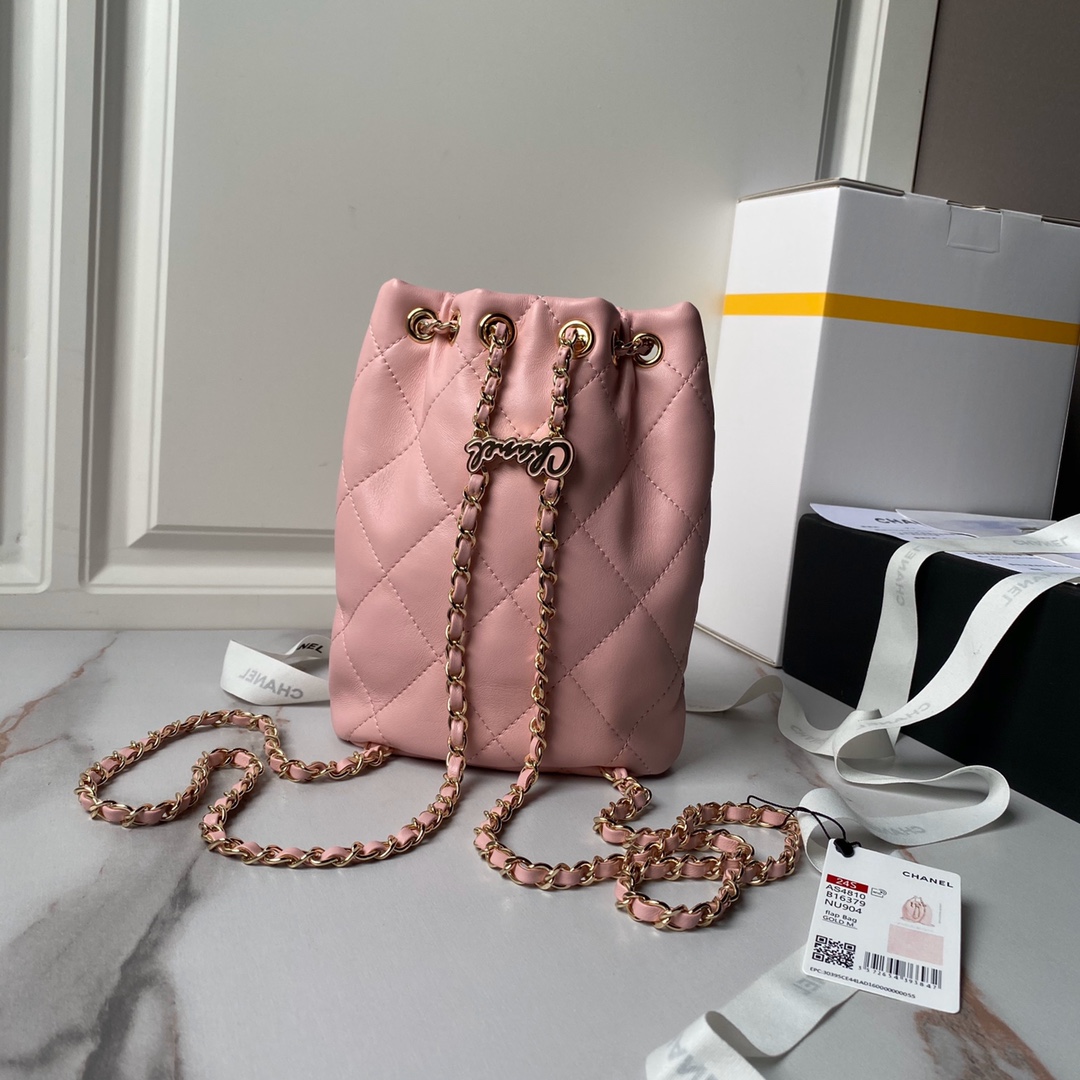 CHANEL 24S Colorful Gold Ball Model Bucket Bag AS4810 22x17x7.5cm