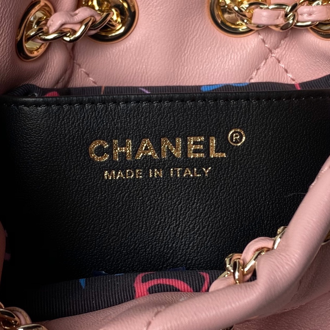 CHANEL 24S Colorful Gold Ball Model Bucket Bag AS4810 22x17x7.5cm