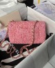 CHANEL 20cm Woolen Pink Cute CF Bag 20cm