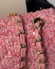 CHANEL 20cm Woolen Pink Cute CF Bag 20cm