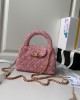 CHANEL 24p Woolen Pink Handbag AS4416 19x13x7cm