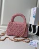 CHANEL 24p Woolen Pink Handbag AS4416 19x13x7cm