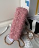 CHANEL 24p Woolen Pink Handbag AS4416 19x13x7cm