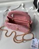 CHANEL 24p Woolen Pink Handbag AS4416 19x13x7cm