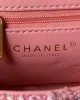 CHANEL 24p Woolen Pink Handbag AS4416 19x13x7cm