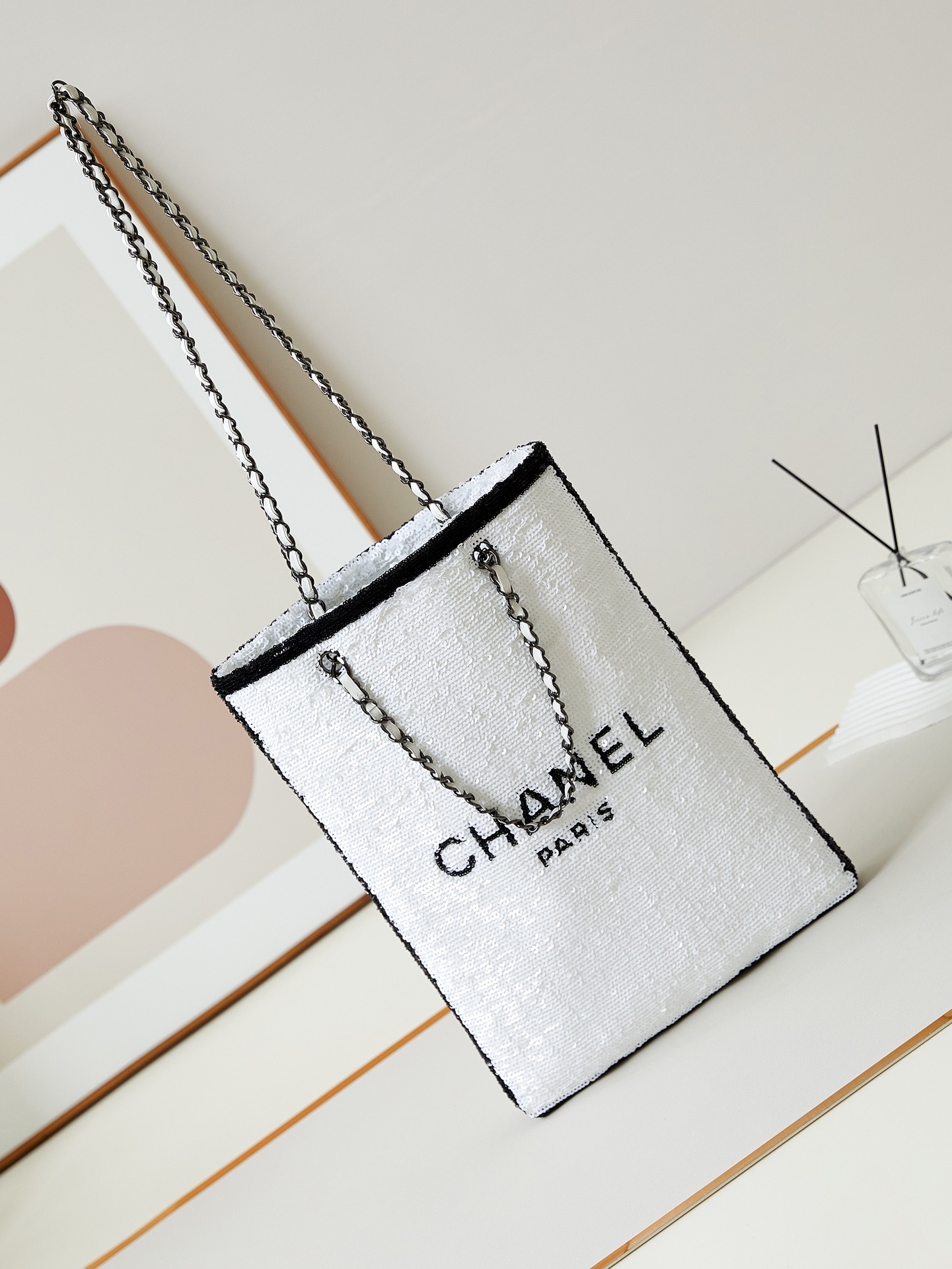 CHANEL 24S Sequined Tote Bag AS4856 30x2x39cm