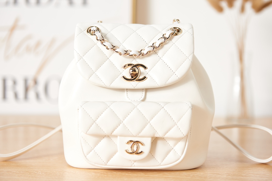 CHANEL 22K DUMA Small Backpack Bag AS2908 18x18x12cm