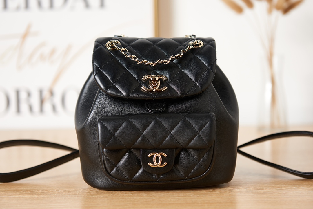 CHANEL 22K DUMA Small Backpack Bag AS2908 18x18x12cm