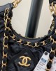 CHANEL 22P Black Nylon MAX Shopping Bag 43x39x8cm