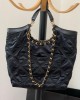 CHANEL 22P Black Nylon MAX Shopping Bag 43x39x8cm