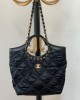 CHANEL 22P Black Nylon MAX Shopping Bag 43x39x8cm