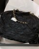 CHANEL 22P Black Nylon MAX Bowling Bag 25x46x28cm