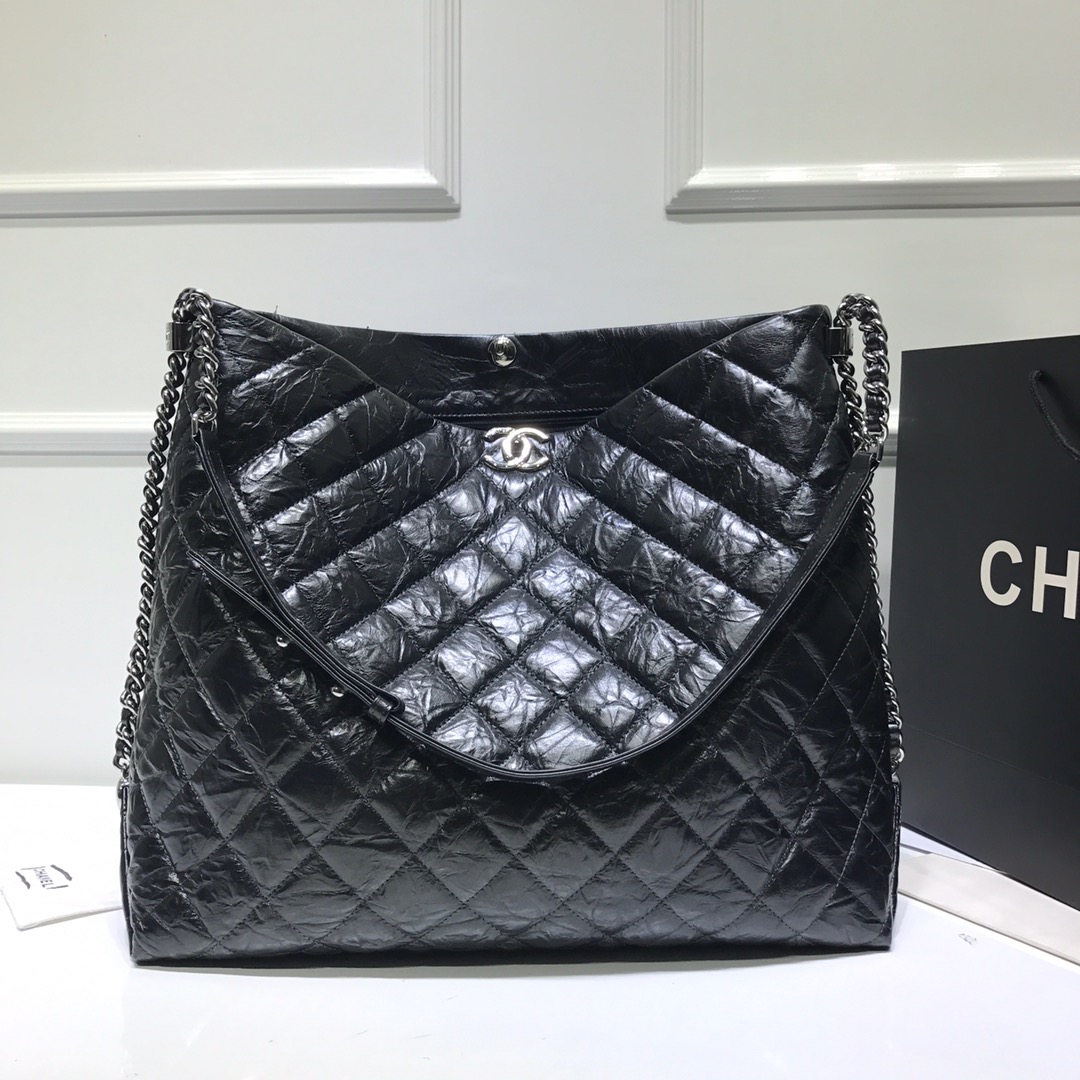 CHANEL Custom Shopping Bag Pearlescent Cowhide 38x32x14cm