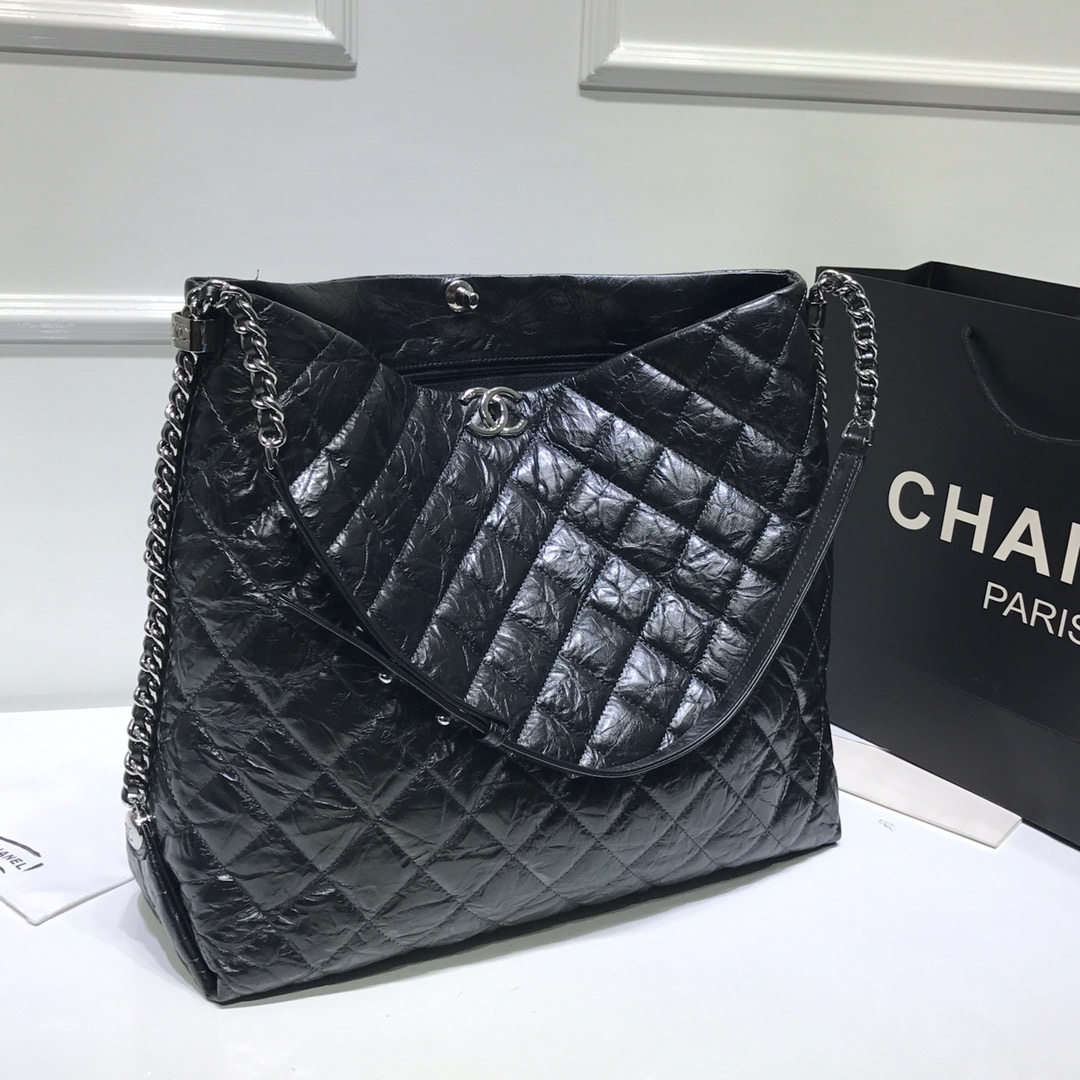 CHANEL Custom Shopping Bag Pearlescent Cowhide 38x32x14cm