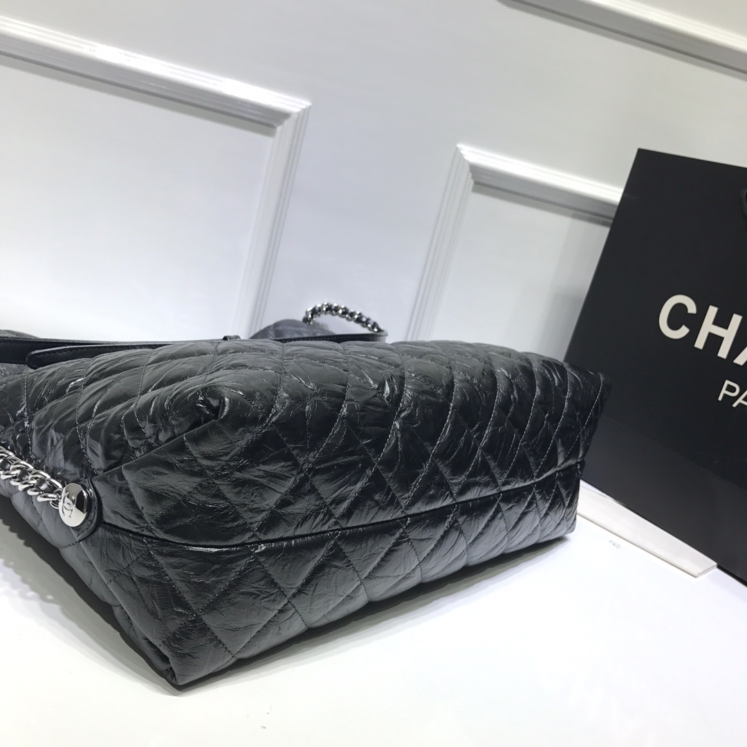 CHANEL Custom Shopping Bag Pearlescent Cowhide 38x32x14cm