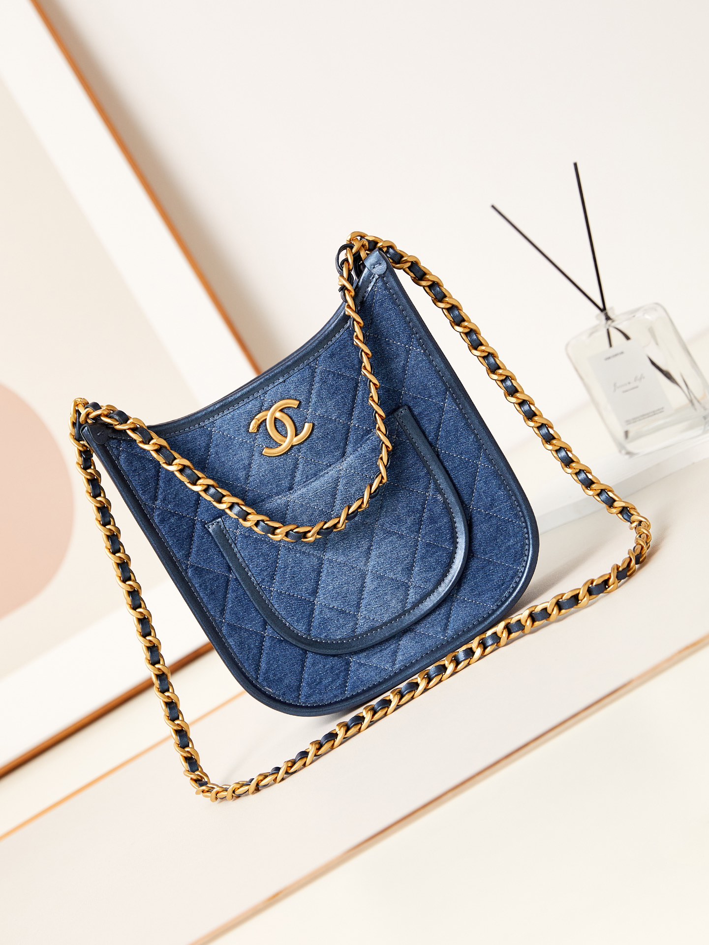 CHANEL 24S Denim Underarm Bag AS4532 24x22x6cm