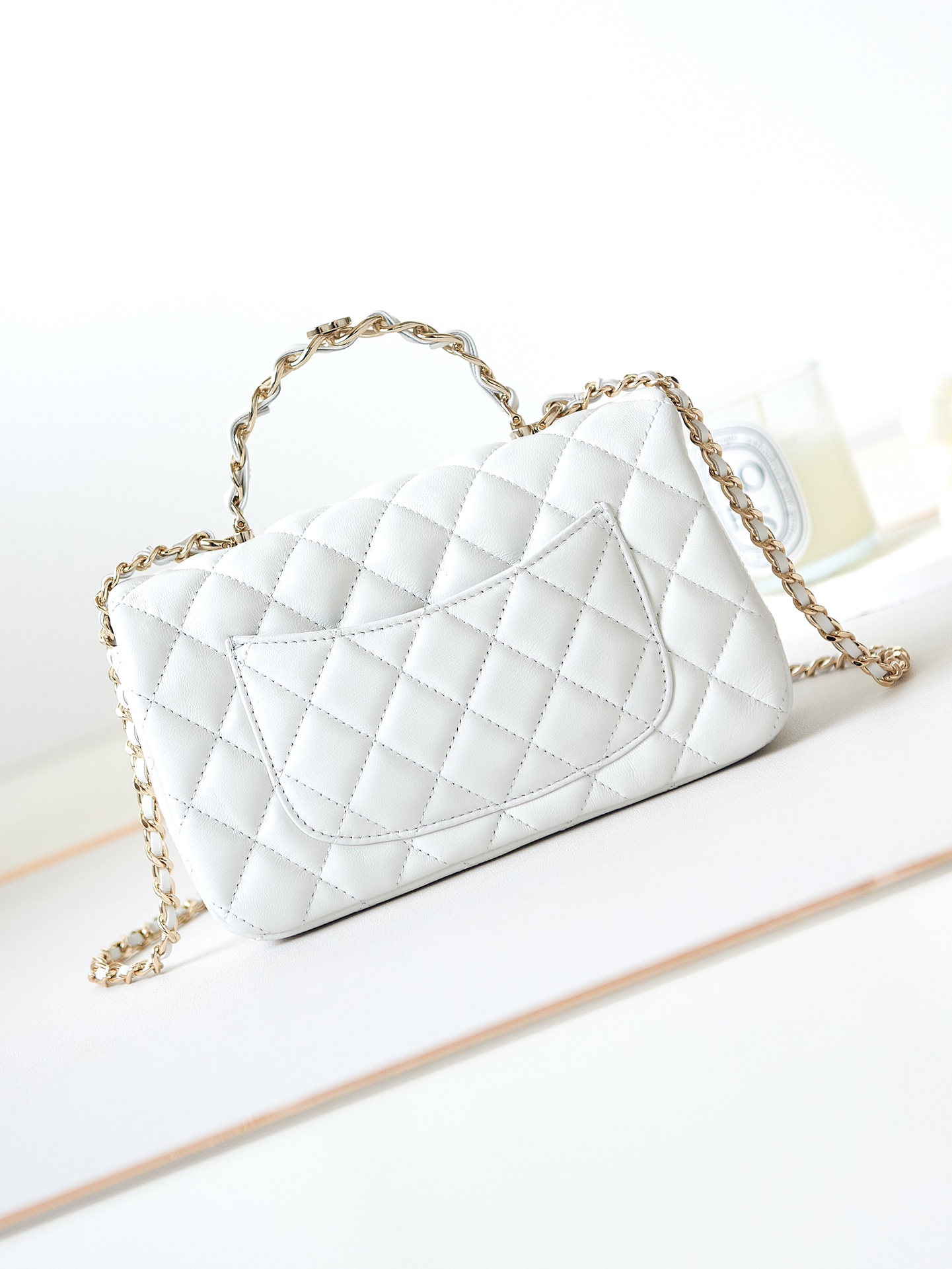 CHANEL 23K Handle CF Mini Lambskin Bag AS2431 12x20x6cm