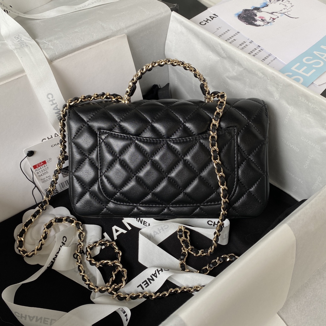 CHANEL 23A Diamond Handle CF Large Bag AS4141, 21cm