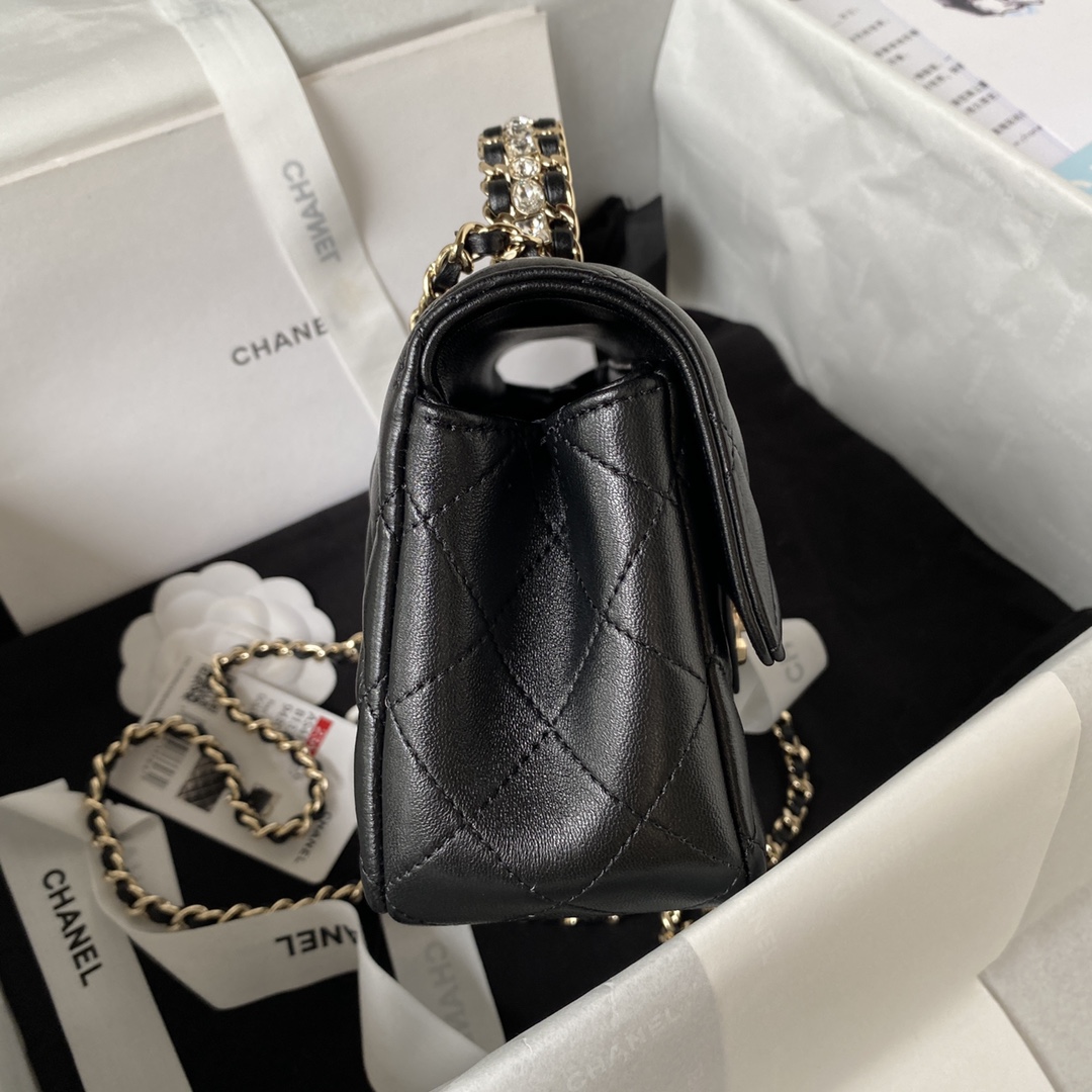 CHANEL 23A Diamond Handle CF Large Bag AS4141, 21cm