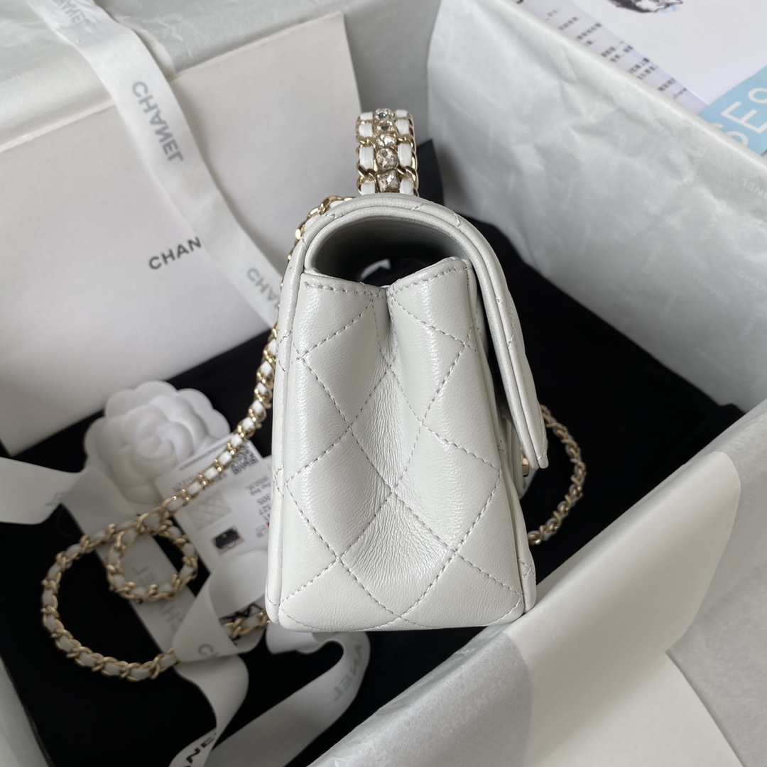 CHANEL 23A Diamond Handle CF Large Bag AS4141, 21cm