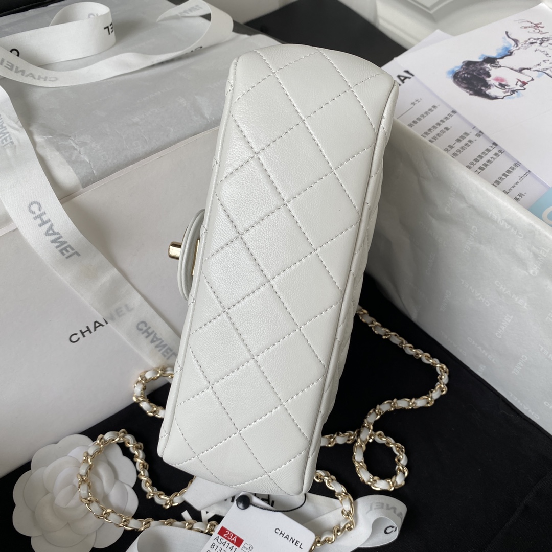 CHANEL 23A Diamond Handle CF Large Bag AS4141, 21cm