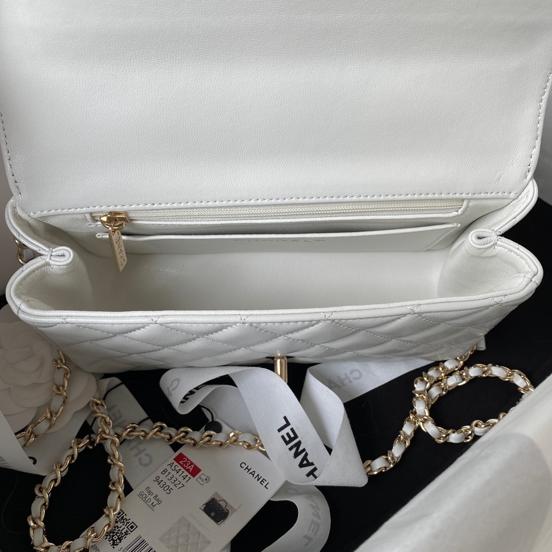 CHANEL 23A Diamond Handle CF Large Bag AS4141, 21cm