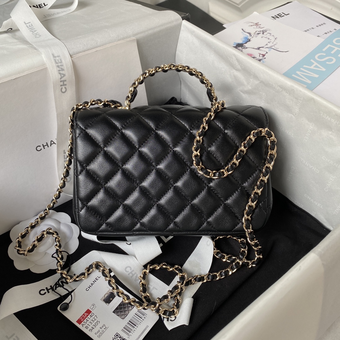 CHANEL 23A Diamond Handle CF Mini Bag AS4140, 18cm