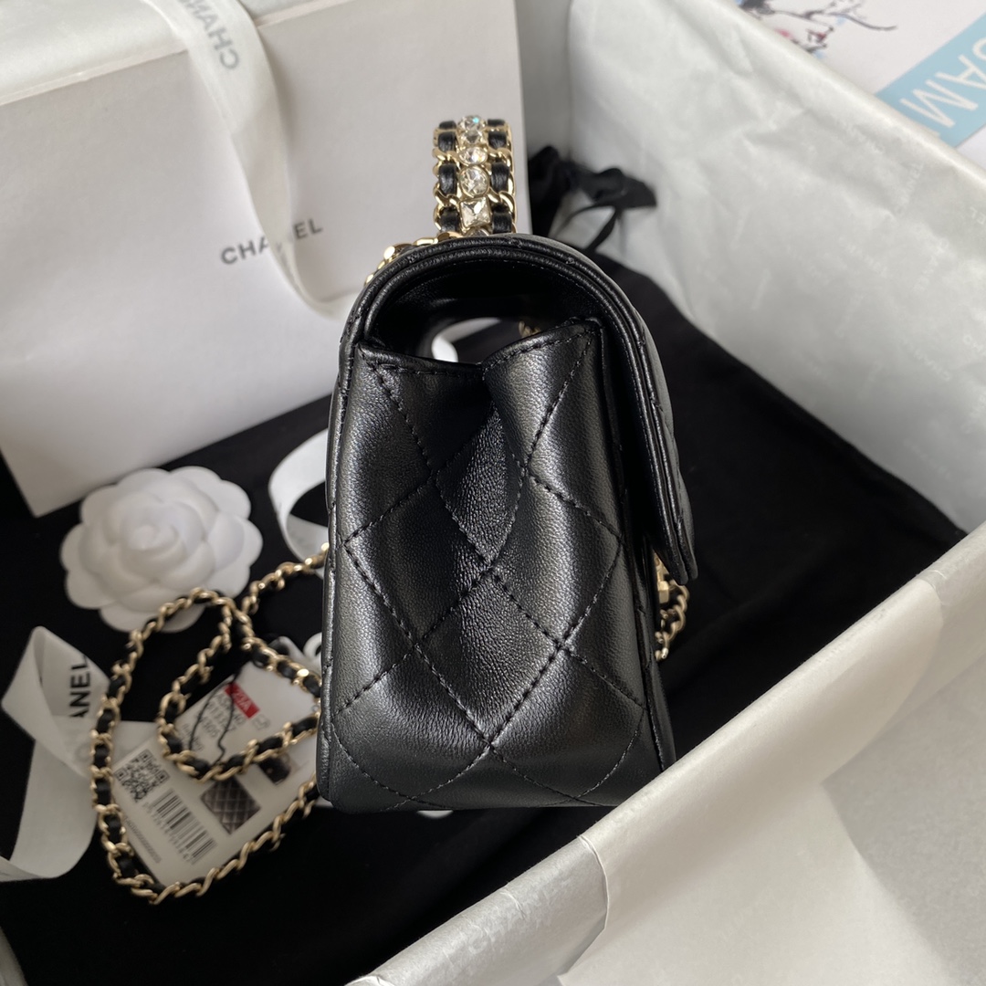 CHANEL 23A Diamond Handle CF Mini Bag AS4140, 18cm