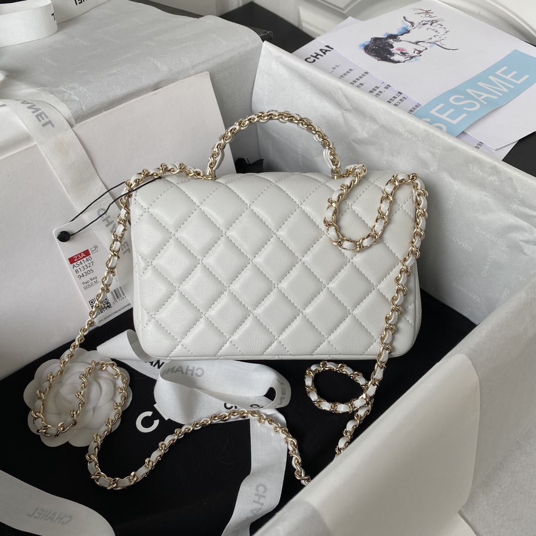 CHANEL 23A Diamond Handle CF Mini Bag AS4140, 18cm