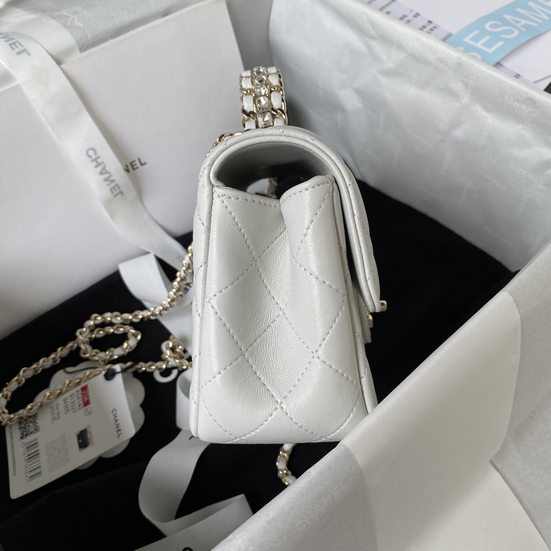 CHANEL 23A Diamond Handle CF Mini Bag AS4140, 18cm