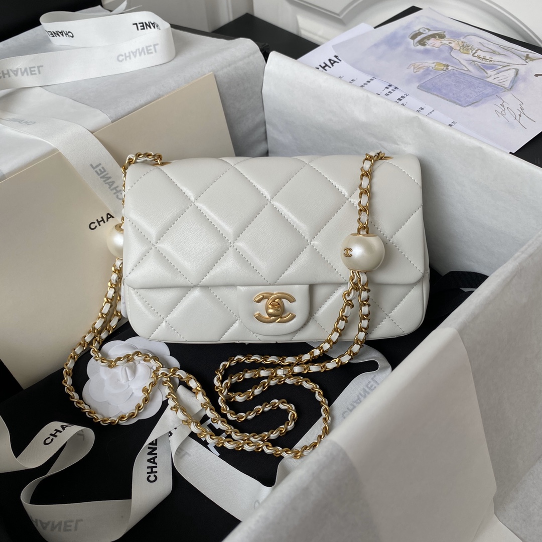 CHANEL 24S Pearl Mini CF Bag AS4861, 13x20.5x6.5cm