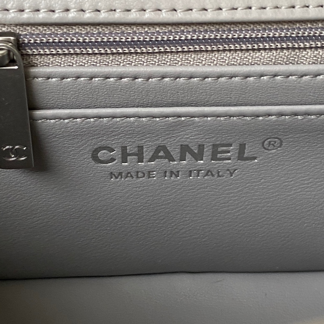 CHANEL 20cm CF Mini Flap Bag AS1787, Silver Ball Chain, 20cm