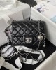 CHANEL 17cm CF Mini Flap Bag AS1786, Silver Ball Chain, 17cm