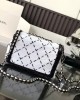 CHANEL Black and White CF24P Diamond Sequin Flap Bag, 20x8x14cm, Model 4561