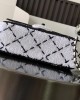 CHANEL Black and White CF24P Diamond Sequin Flap Bag, 20x8x14cm, Model 4561